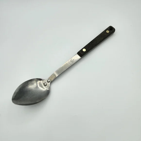 Vintage Flint‎ Arrowhead Serving Spoon Black Handle Made in USA