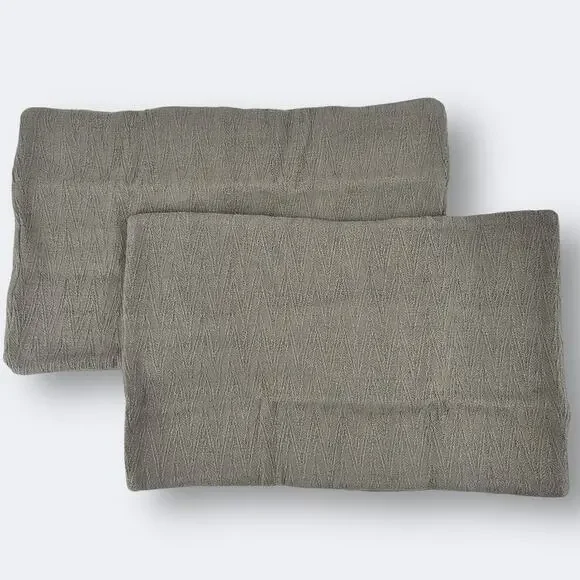 Restoration Hardware Textured Chevron Pillow Sham Lot Of Lumbar Size Fog