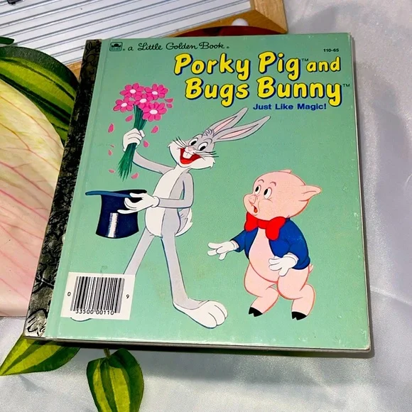 Porky Pig and Bugs Bunny - Just Like Magic! (VG, HC, 1991) Golden Book