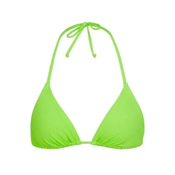 Skims Recycled Swim Triangle Top Neon Green