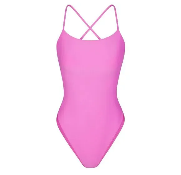 Skims Recycled Swim Cami One Piece Swimsuit Neon Orchid