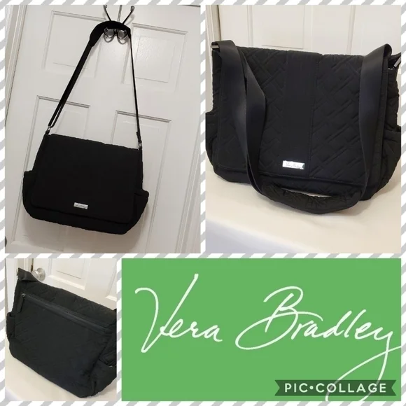 Vera Bradley Black Quilted Fully Lined Baby Bag