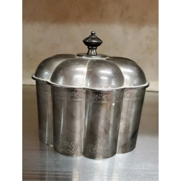 GODINGER SILVER PLATE TRINKET JEWELRY BOX VELVET LINED 5