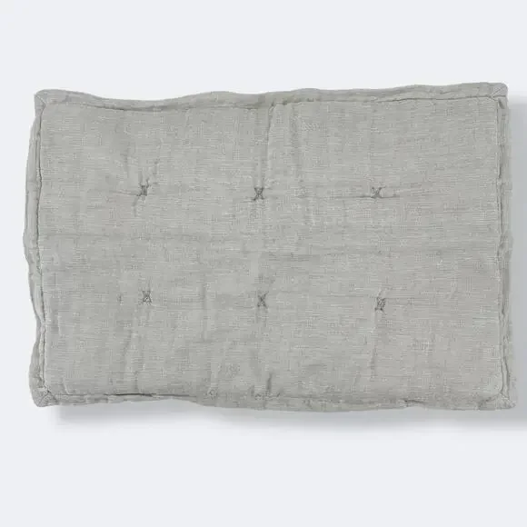 Restoration Hardware Linen Gauze Tufted Sham Mist Gray Lumbar Size 14