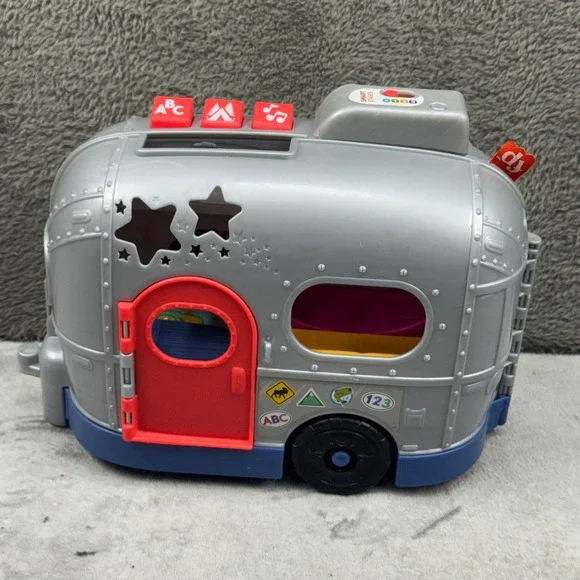 Fisher-Price Laugh & Learn 3-in-1 On-the-Go Camper Kids Silver Excellent HGP71