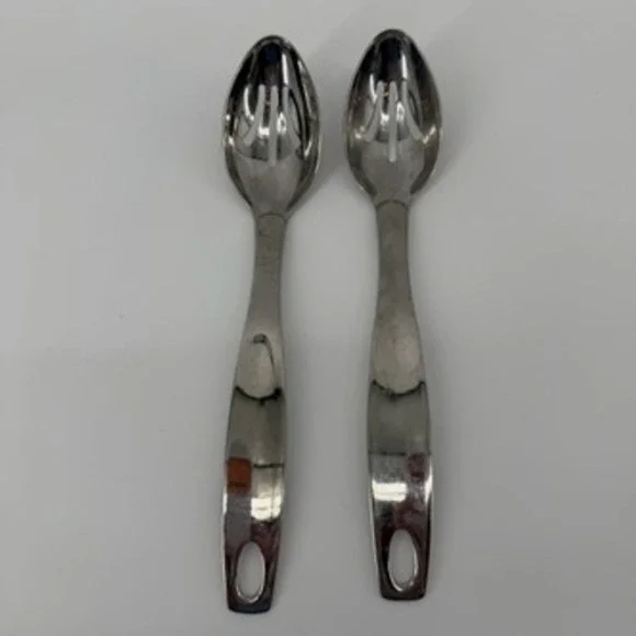 Oneida 18/8 Stainless Steel Slotted‎ Serving Spoons Set of 2 Silver 10