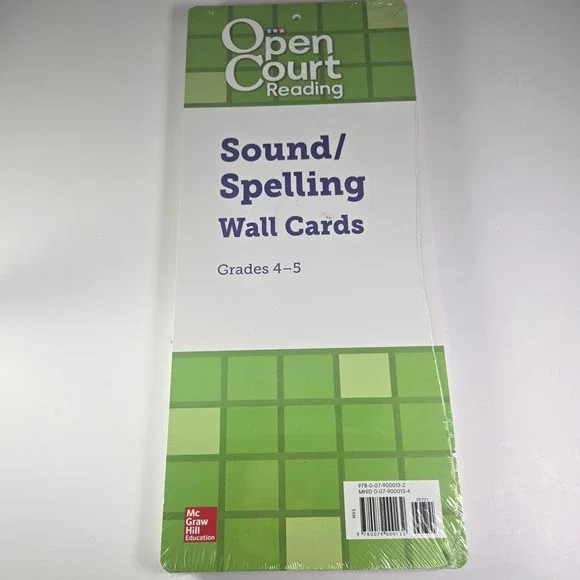 Open Court Reading Grades 4-5 Sound/Spelling Wall Cards, New Wrapped Full Size