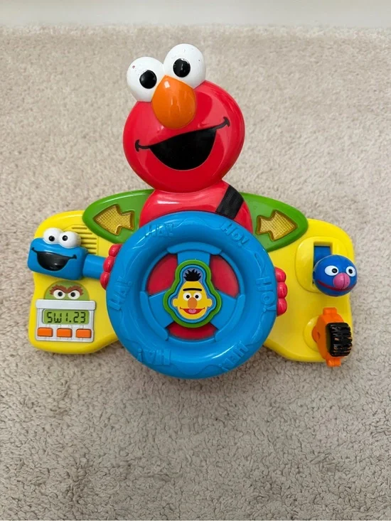 Sesame Street Elmo Giggle 'n Go Driver Steering Wheel Toy Mattel 2006