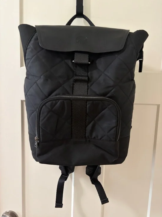 Quilted Black Baby Backpack - Unbranded