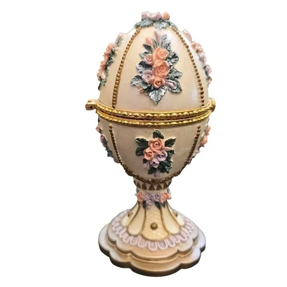 Resin Hinged Egg Jewelry Music Box Works