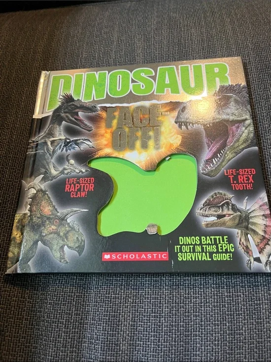 Scholastic Dinosaur Face Off! Book action packed with photos on every page