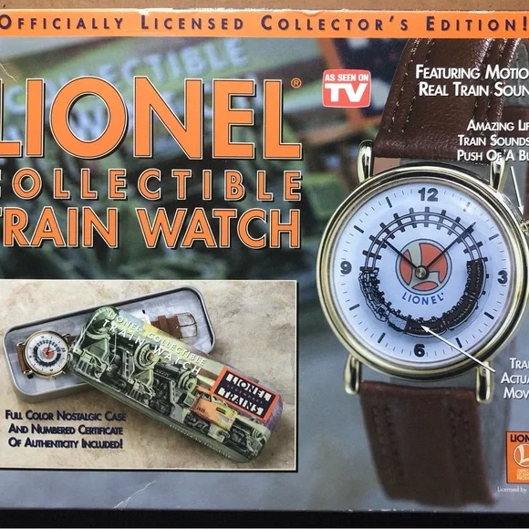 Vintage Lionel Collectible Train Watch Real Train Sounds Collector's Edition