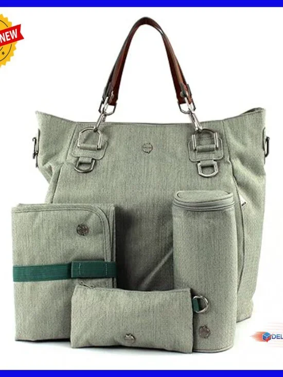 Large Recycled Polyester Diaper Tote with Multiple Straps & Accessories