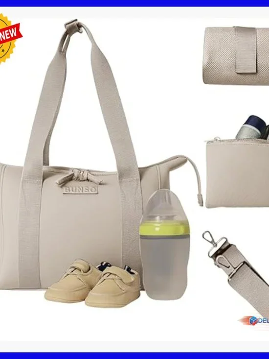 Lightweight Neoprene Diaper Tote with Changing Pad, Water-Resistant