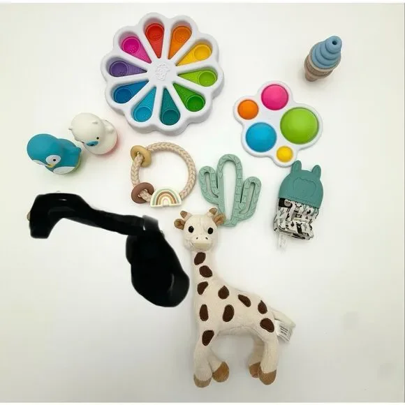 Fat Brain Toys Itzy Ritzy Sweetooth Vulli Lot of Infant Developmental Toys - All