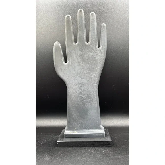 Vtg Composite Industrial Glove Mold Form Flat Gray Display‎ Jewelry 12.25