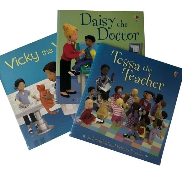 Usborn Lot of Books Vicky Vet Daisy Doctor Tessa Teacher‎ Soft Cover Large Learn