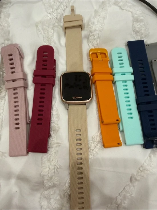 Garlic Venu Sq Smartwatch - Multiple Colored Straps - Charger And Block