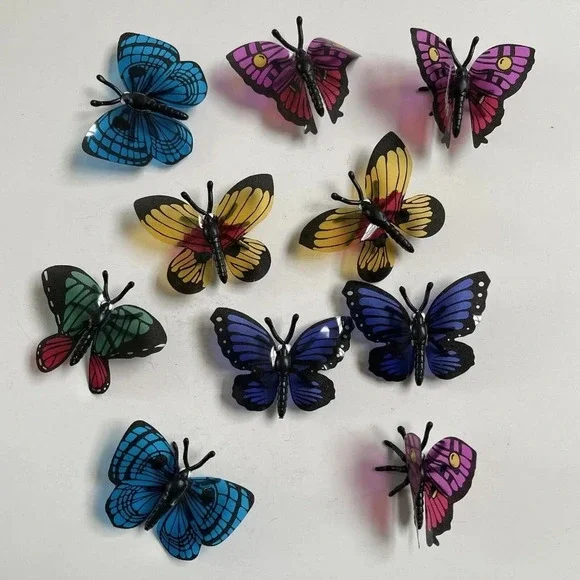 Plastic Butterfly Monarch Insect 10 Pieces Arts Crafts Garden Home Decor Learn