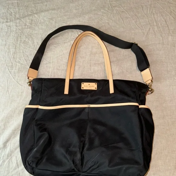 Kate Spade Black and Tan Tote Baby Bag