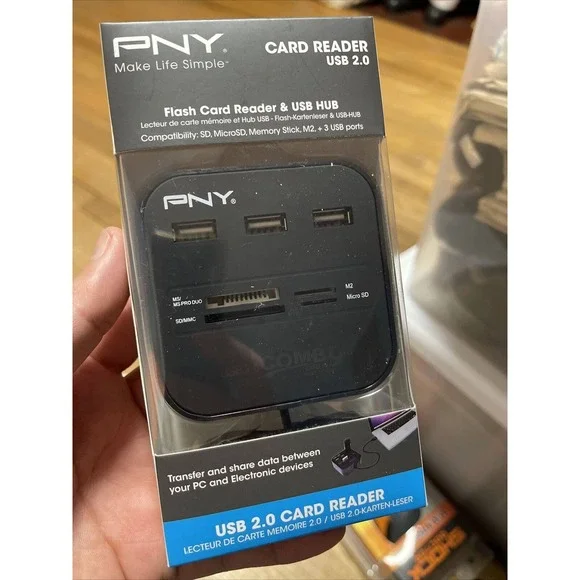 PNY‎ Multi-Slot USB & Flash Card Reader (P-UBSDRDR21K-RF) New (18)