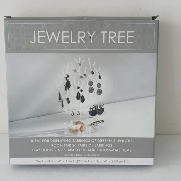Jewelry Tree Tray Clear for rings, earrings, bracelets, necklaces & small items