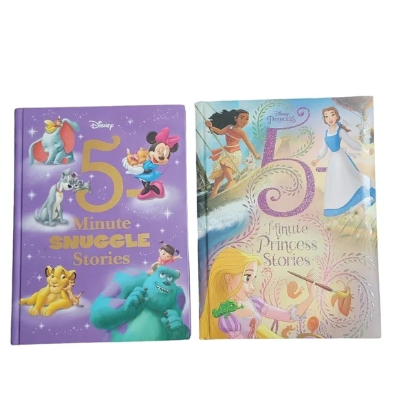 2-Pack 5 Minute Stories Disney Snuggle Princess Kids Bedtime Books