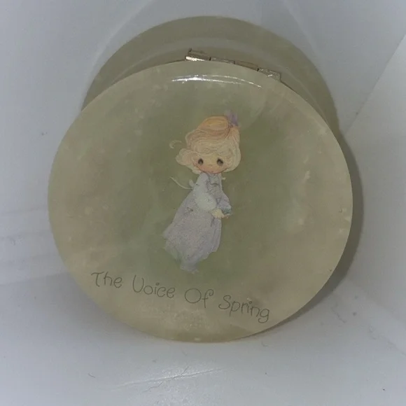 Vtg 1987 Samuel J. Butcher Precious Moments alabaster made in Italy trinket box