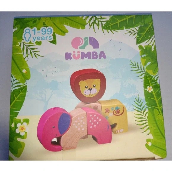 Kumba Magnetic‎ Toys Elephant, Lion, Zebra, Giraffe, Alligator AGES 1-99 New
