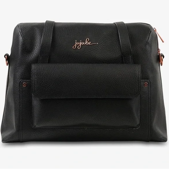 Jujube Wherever Weekender black vegan leather diaper bag