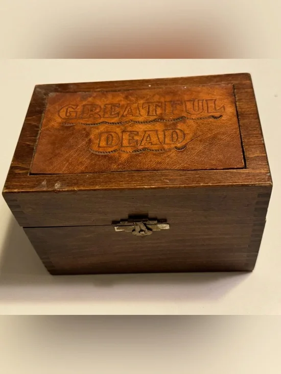 “Greatful” Grateful Dead Rock Band Vintage Hand Made Wooden Trinket Box