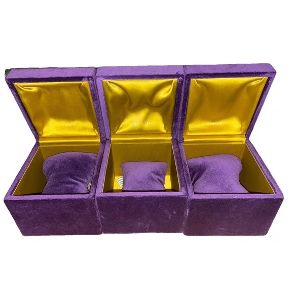 Gucci Box Purple Velvet Bracelet Watch Accessories 5x5x4.5