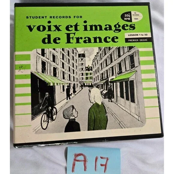 Vintage French Lesson On Vinyl Voix et Images De France RPM 33 1/3 Lessons #1-32
