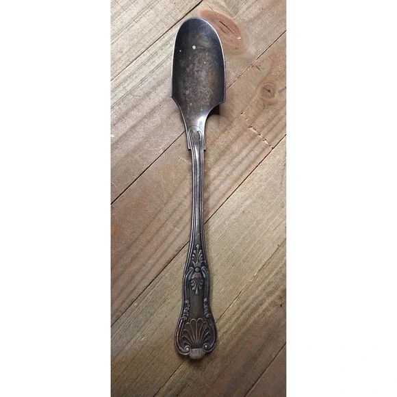 Antique Gorham Kings Pattern Silver Plate Stilton Cheese Scoop Serving Spoon 8
