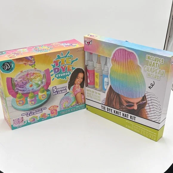 NIB Tie Dye Studio Vibrant Color Kit & Toe Dye Knit Hat Kit