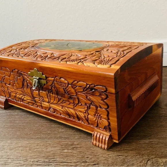 Wooden box with mirror