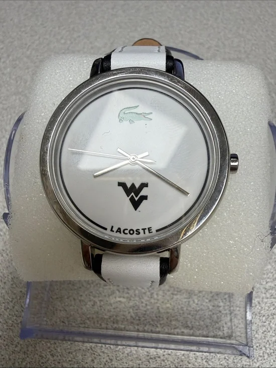 Lacoste West Virginia White Dial Silver-Tone Case Women's Watch with White Strap