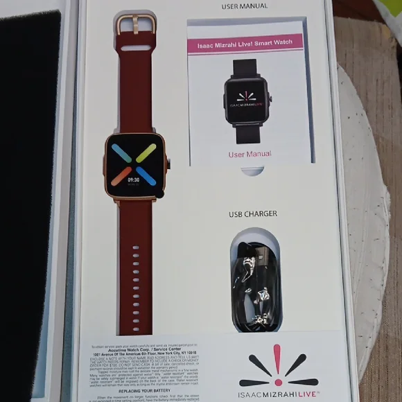 Isaac Mizrahi Smartwatch - Gold Case with Brown Strap