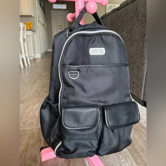 Itzy Ritzy Black Diaper Bag Backpack Large Multi Pocket Organizer Mom Bag