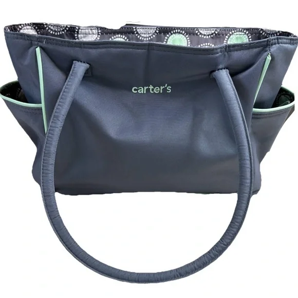Carters Grey Shoulder Diaper Bag