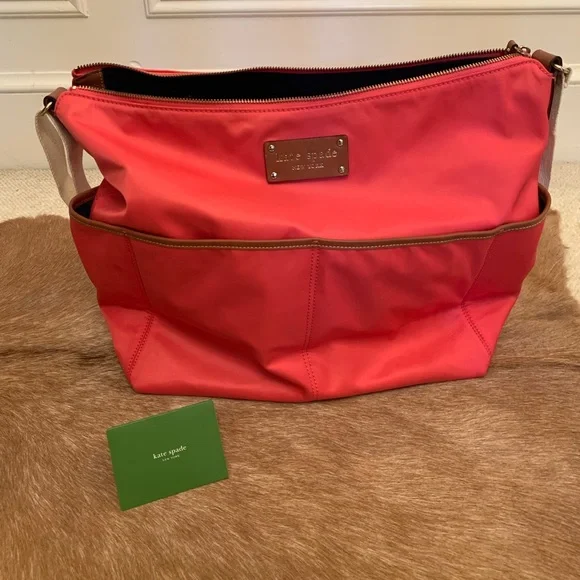 Kate Spade Nylon Adjustable Crossbody Baby Bag Pink