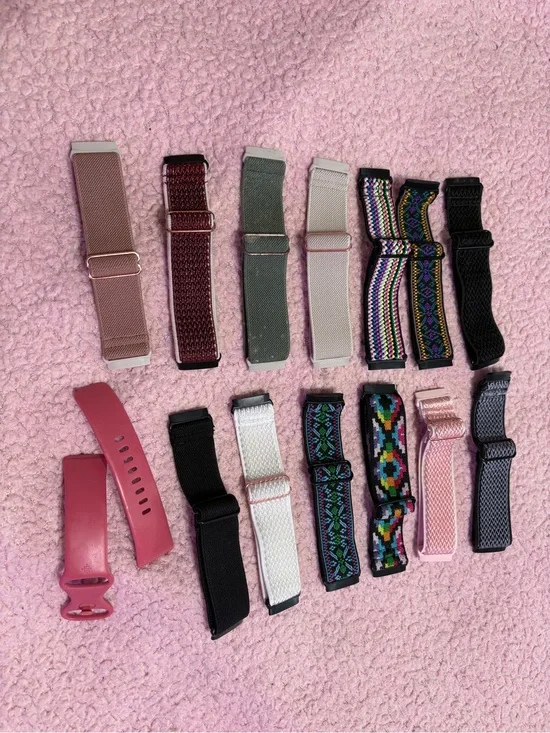Interchangeable Pink and Multicolor Smartwatch Band Set