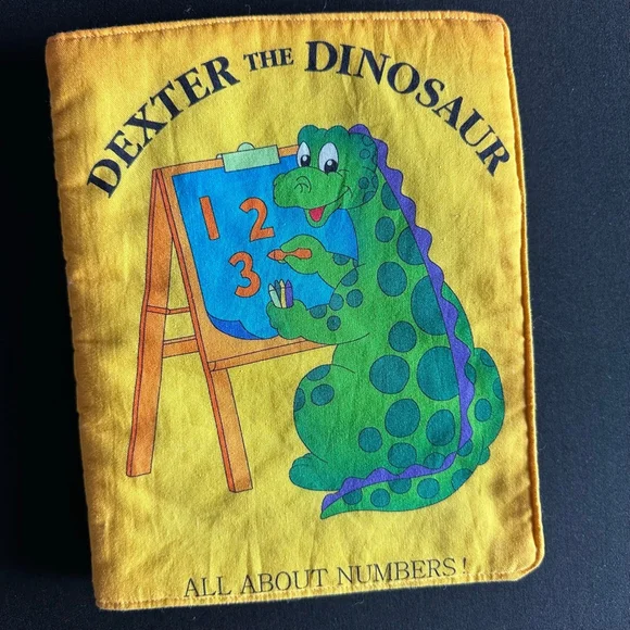 Dexter the Dinosaur Learning Toy Yellow Green cloth book
