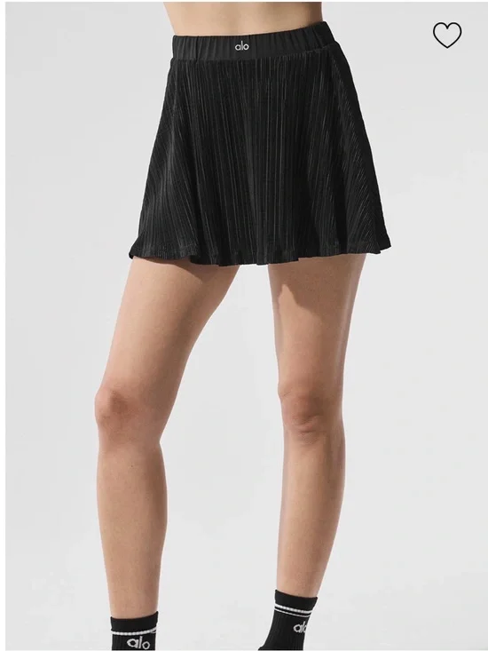 ALO Yoga Black Pleated Mini