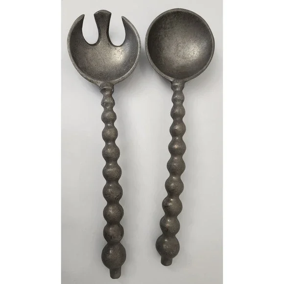 Vintage Metal‎ Salad Servers Serving Spoon Spork Kitchen Utensils Decor