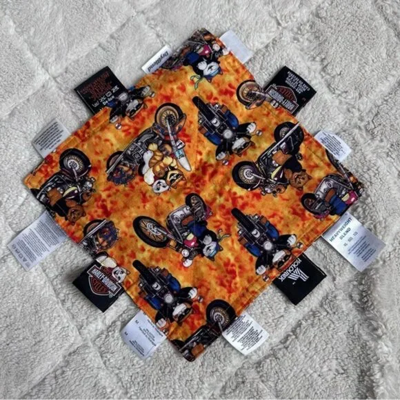 Harley Davidson | Flames Baby Taggy Crinkle Lovey | One Size