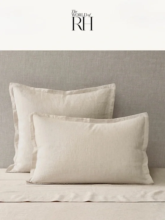 RH Standard Sham Italian Heritage Washed Linen Dune