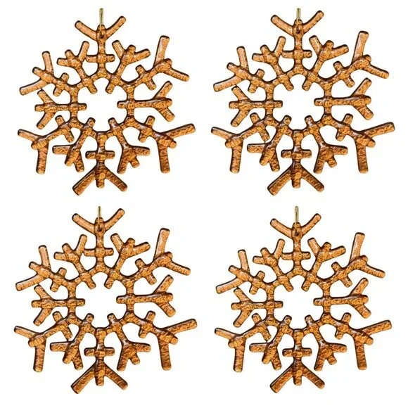❄Restoration Hardware Glass Snowflake Christmas Ornaments - 4 Large