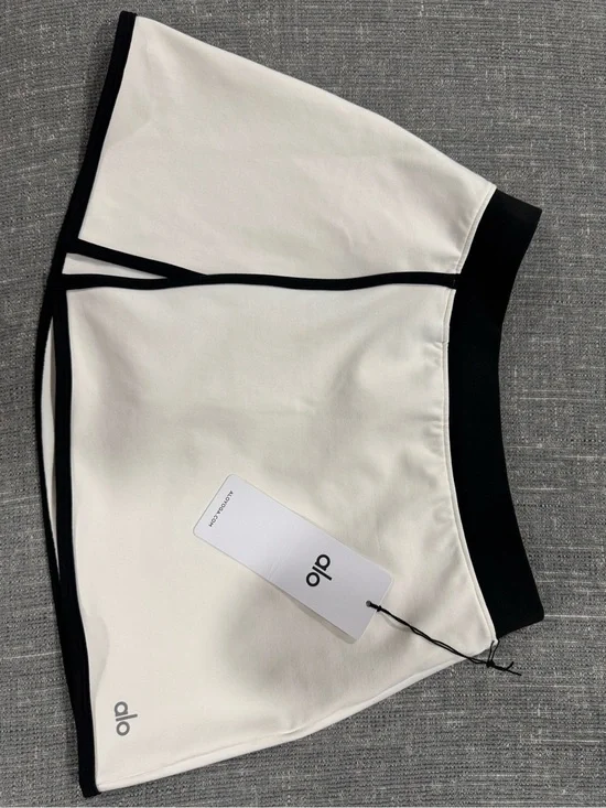 Airbrush streamlined skirt ivory/black