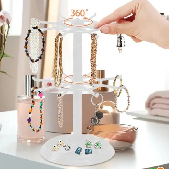 White Rotating Jewelry Organizer